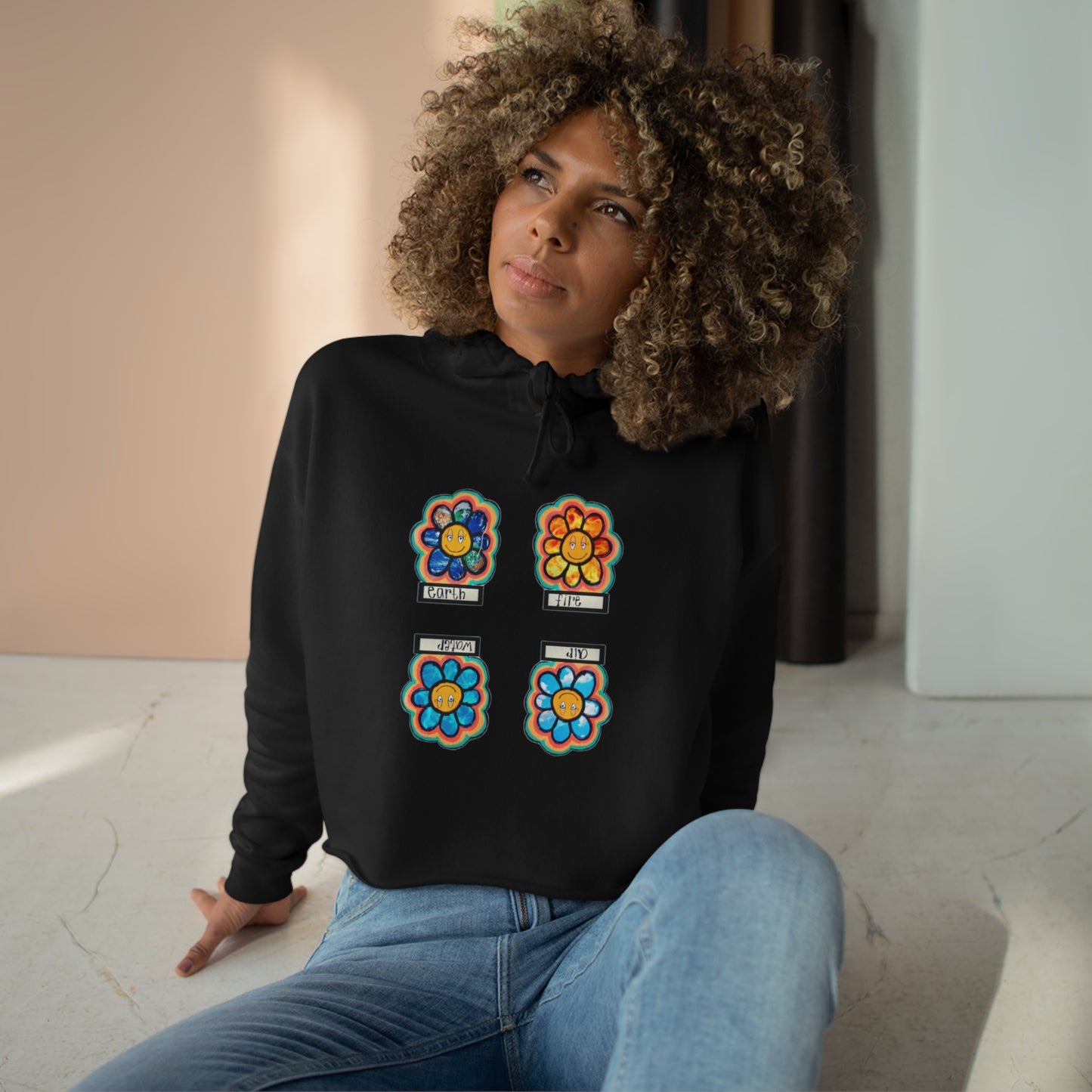 Elemental Flowers Crop Hoodie